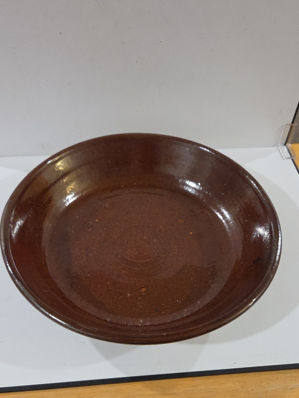 Ben Owen Master Pottery Brown Glazed Serving Bowl/ Pie Plate